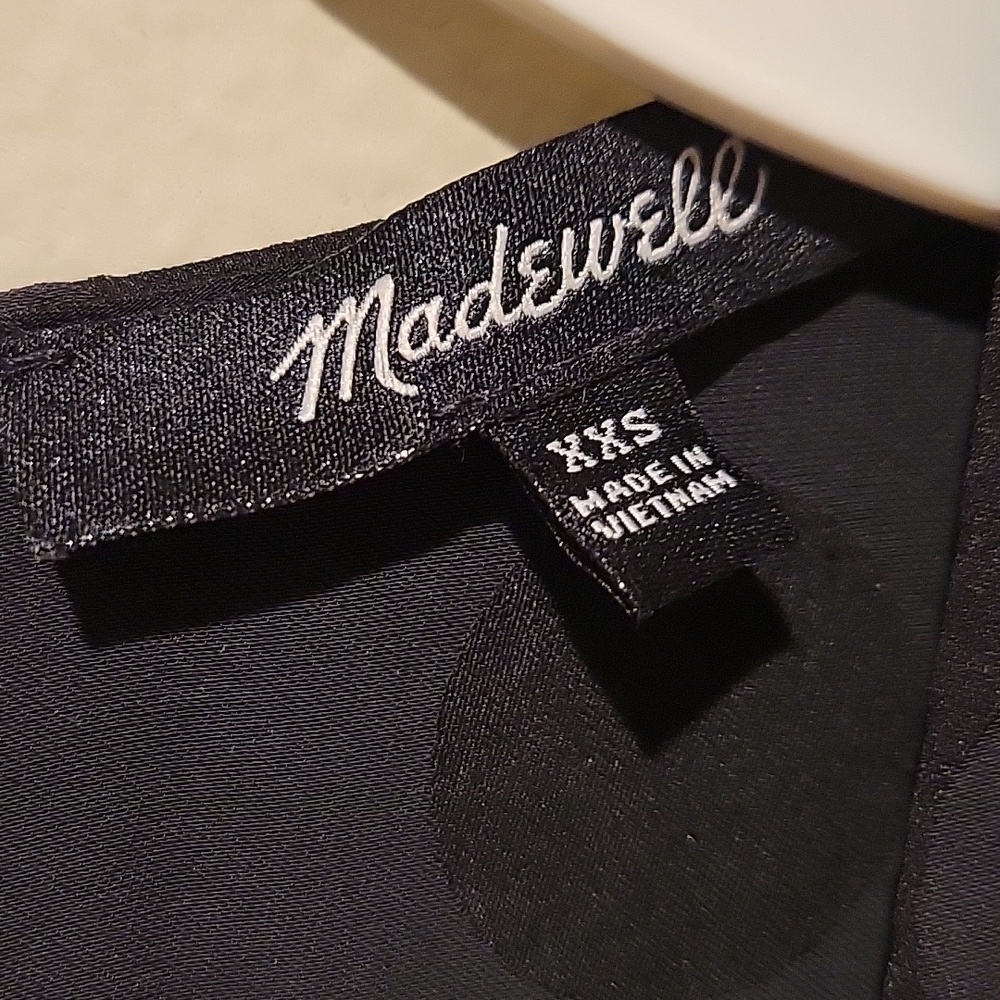 ❤️ MADEWELL WRAP FRONT SMOCK-WAIST JUMPSUIT IN SATIN DOT JACQUARD, XXS - Picture 9 of 13